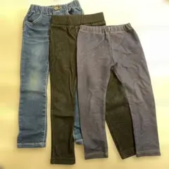 3着まとめて　スキニーデニムパンツ 100cm
