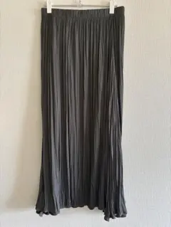 ZARA グレー プリーツロングスカート M-L