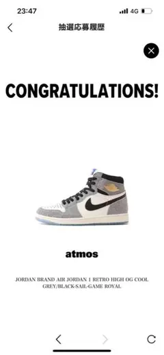 エアジョーダン1 HIGH OG Cool Grey