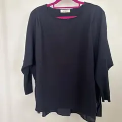 INGEBORG 黒 七分袖 トップス リブ袖 フリーサイズ