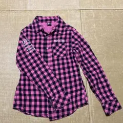 べべ　Bebe チェックシャツ　ラッドカスタム　140 ピンク　子供服