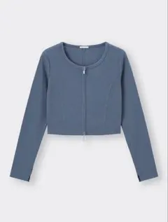 GU リブダブルジップカーディガン