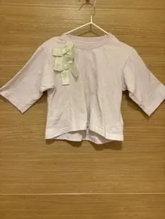 petit main リボン付き7分袖Tシャツ90