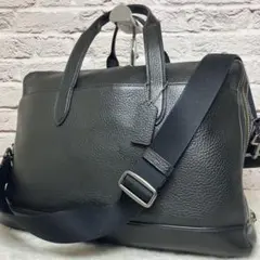 コーチ✨ハミルトン デイブリーフ 2層式 大容量 2way シボ革 レザー 黒