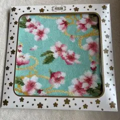 FEILER 桜柄 タオルハンカチ 水色　新品未開封