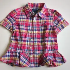 Ralph Lauren 半袖チェックシャツ 4/4T