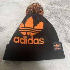 adidas ポンポン付 ニット帽 ビーニー Y2K トレフォイル