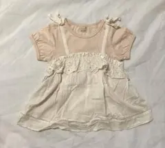 petit main フリル付きトップス 100 キャミソール風　ピンク　女の子