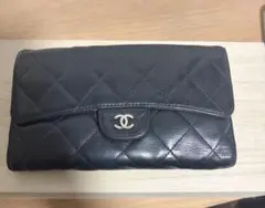 CHANEL マトラッセ 三つ折り長財布　ココマーク ラムスキン ブラックのサムネイル