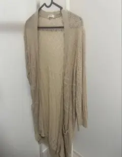 ハニーズ　編み込みロングカーディガン