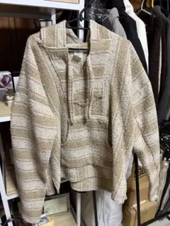 ニット暖色フード付パーカーニットのサムネイル