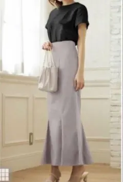 ハイウエストマーメイドスカート　グレージュ