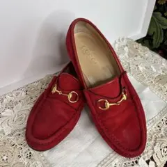 GUCCI ♡グッチホースビット ローファー レッド スエード