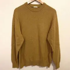 マスタード クルーネック ニットセーター