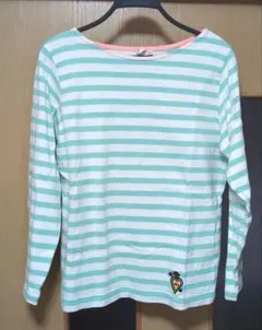 チチカカ　ミントグリーンボーダー長袖Tシャツのサムネイル