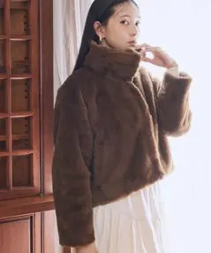 中町綾 着用 JUSTANOON ボリュームファーコート 完売品 アウター 冬 