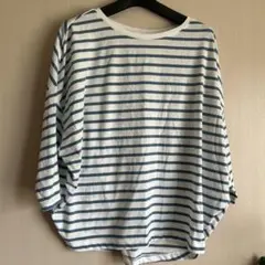 LEPSIM ストライプ 五分袖 Tシャツ