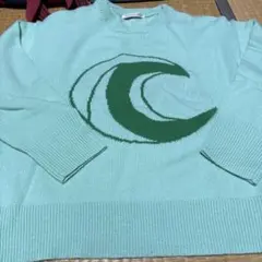 LUCA ミントグリーン 模様 ニットセーター