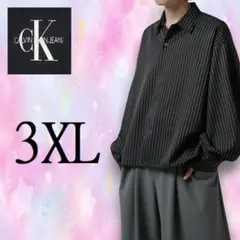 Calvin Klein Jeans 長袖シャツ 3X ストライプ ブラック