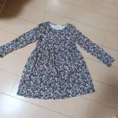 H&M 花柄 長袖ワンピース 100%綿　120