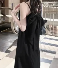 バックリボンキャミワンピース