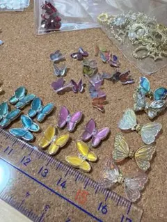 ネイルパーツ まとめて色々 お買い得♡ 蝶 リボン キラキラ ハンドメイド 素材