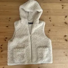 ZARA ザラ ボア生地 フード付きベスト S