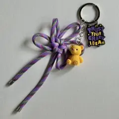 キーホルダー バッグチャーム くま パラコード じゃらじゃら ハンドメイド