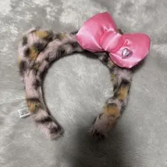 ユニバ キティ ヒョウ柄 カチューシャ ピンク