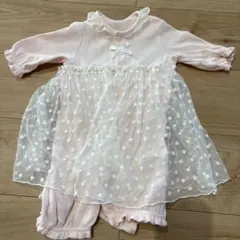 ピンク フリル付き ワンピース