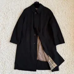 美品　バーバリーロンドン　ステンカラーコート　キルティングライナー　Lサイズ　黒