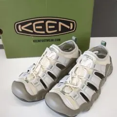 ●8/0630p14 KEEN スポーツサンダル ホワイト ベージュ グリーンのサムネイル