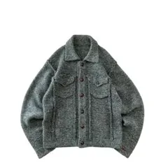 【美品】Vintage 00sトラッカー ジャケット デザイン ニットジャケット