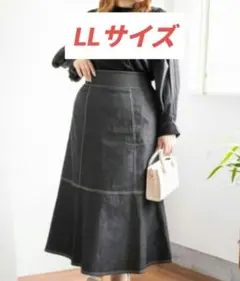 クレット デニムフレアスカート LLサイズのサムネイル