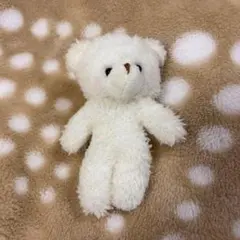 【美品】もこもこ くま ぬいぐるみ ホワイト キーホルダー