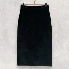 CRKO タイトスカート ブラック ひざ丈 S 無地 上品 シンプル