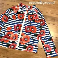 ラッシュガード Ocean &ground 110cm ボーダー 花柄
