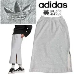 美品◎adidas アディダス オリジナルス スウェットロングスカート グレーのサムネイル