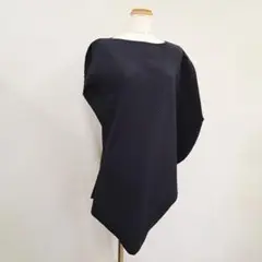PLEATS PLEASE 捻じれワンピース アシンメトリー ブラック