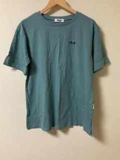 FILA グリーン 半袖Tシャツ ロゴ刺繍