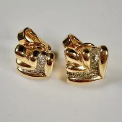 NINA RICCI ニナリッチ イヤリング ゴールド ラインストーン 刻印あり