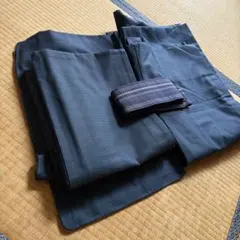 紺色の綿製着物セット　メンズ