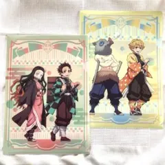 鬼滅の刃　ランダムクリアファイル2枚　ガチャガチャ　炭治郎　禰豆子　善逸　伊之助