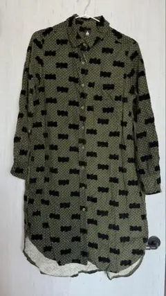メルロー ドット柄ロングシャツワンピースのサムネイル