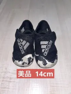 【14cm】adidas ベビーサンダル ブラック/迷彩