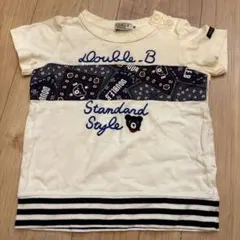 DOUBLE.B Tシャツ 90サイズ アイボリー/ネイビー