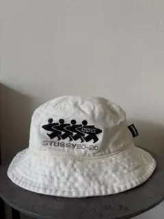 STUSSY CDG コラボ バケットハット ホワイト