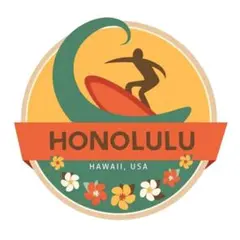 防水 ラメ ステッカー/サーフィン ホノルル ハワイ ハワイアン サーフ 波 海
