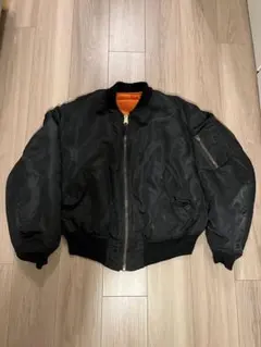 80s ALPHA MA-1 ミリタリー フライト L ブラック USA製