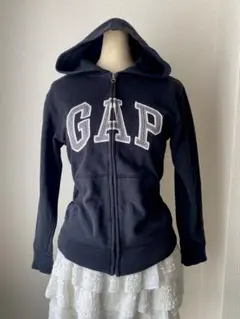 GAP ロゴパーカー y2k平成ギャル フェアリーグランジ ジップ　黒　ブラック